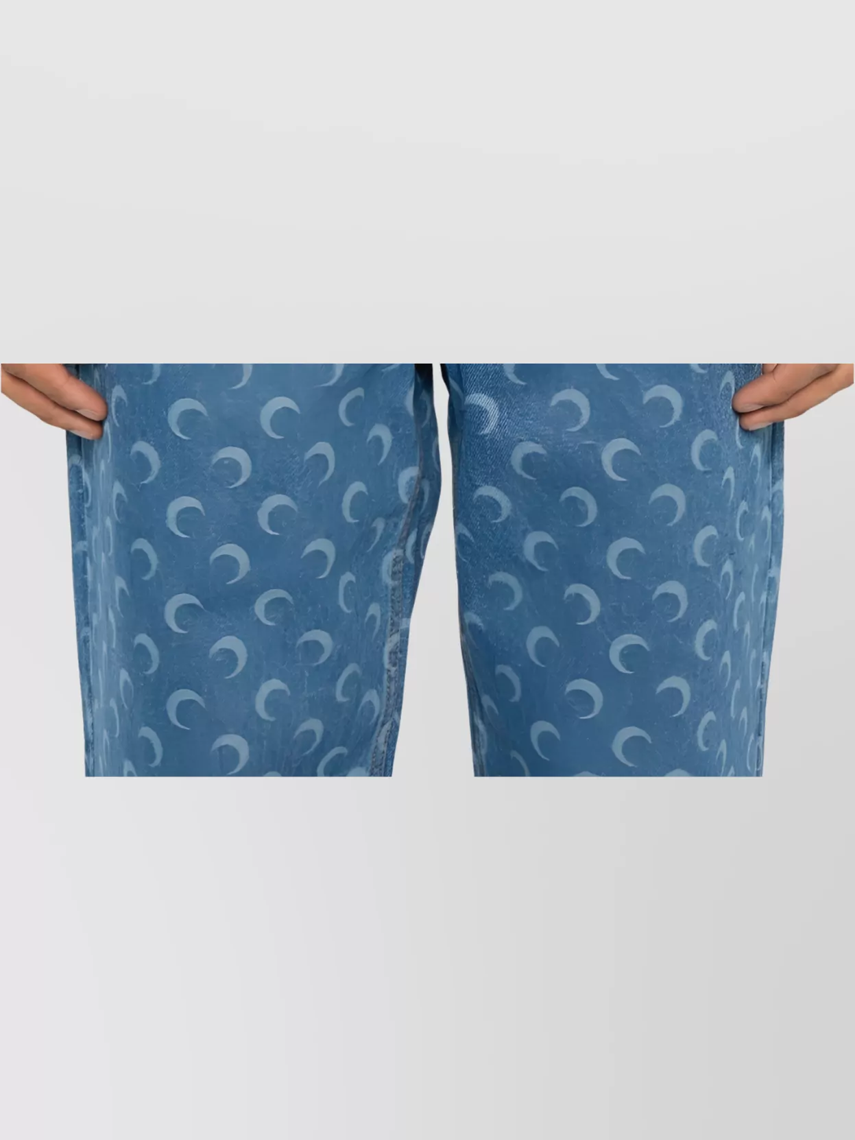 Marine Serre Moon Denim Baggy Jeans With All-Over Print