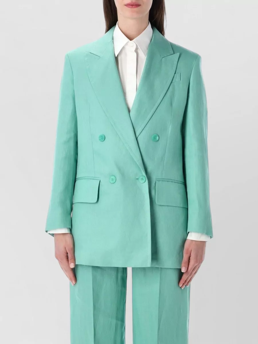 Max Mara linen double-breasted blazer