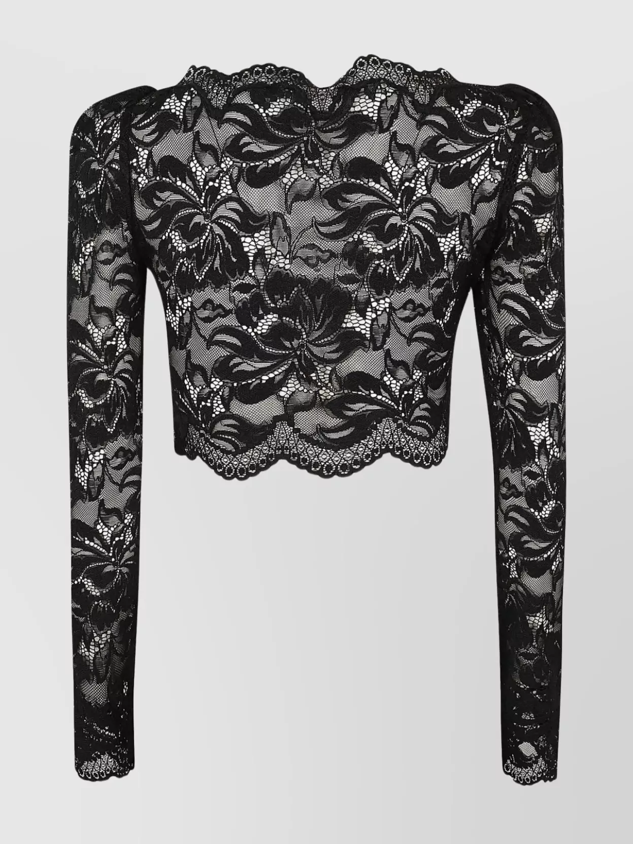 Rabanne Floral Lace Cropped Top In Black