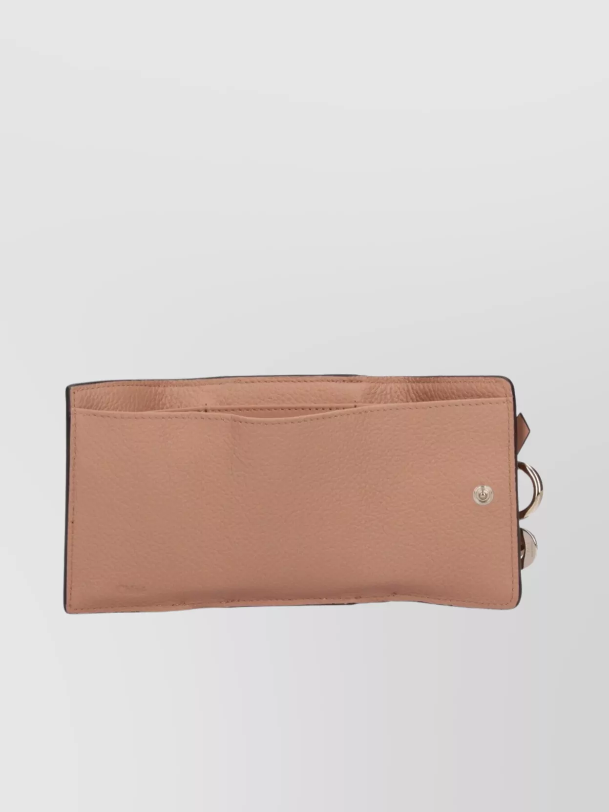 Chloé Flap Key Ring Textured Fold Wallet