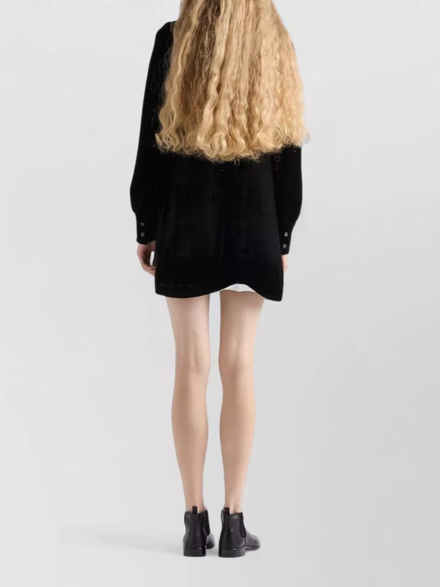 Prada Asymmetric Hem Dress Long Sleeves