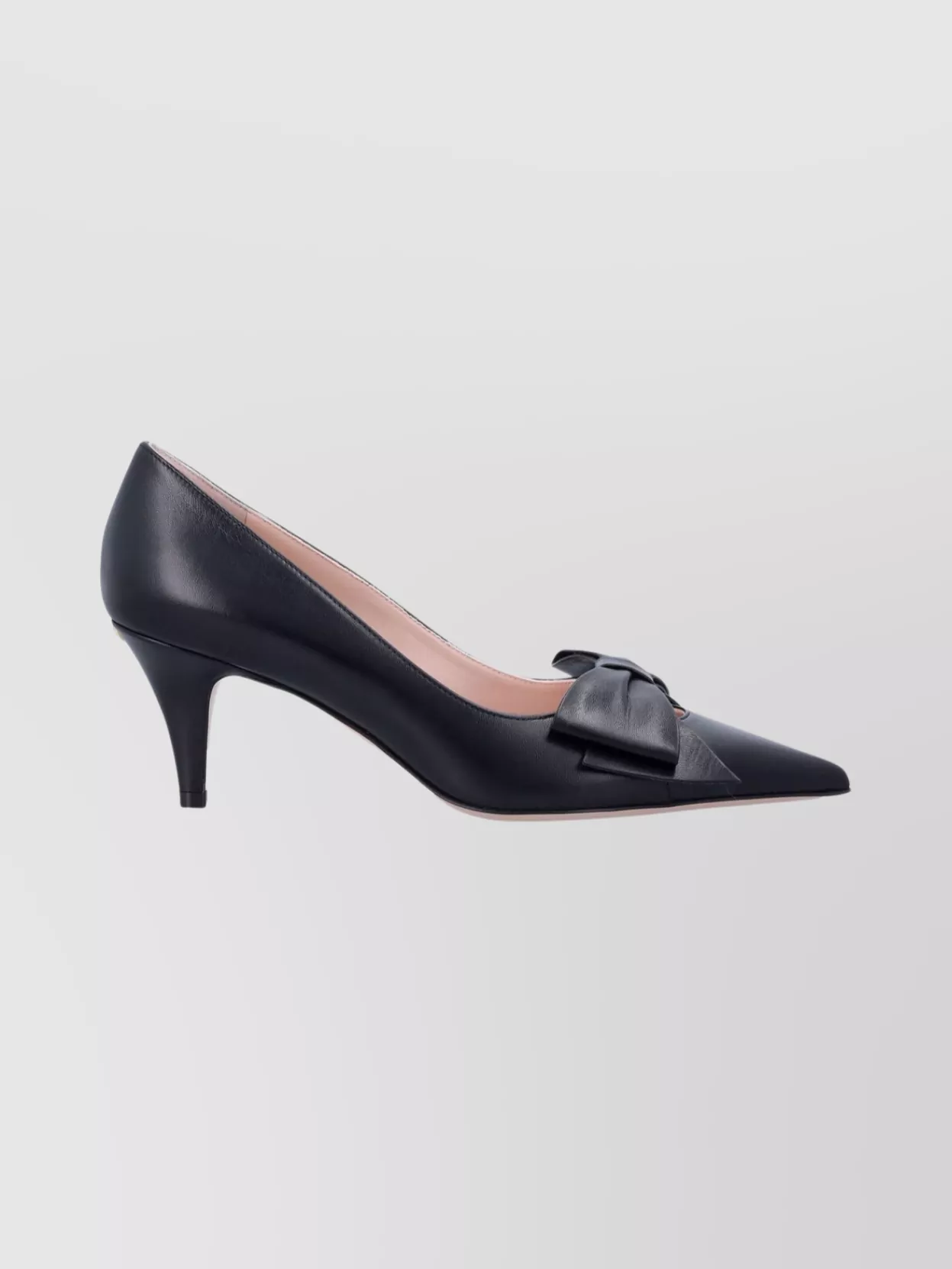 Valentino Chic Bow Detail Kitten Heel Pumps In Black
