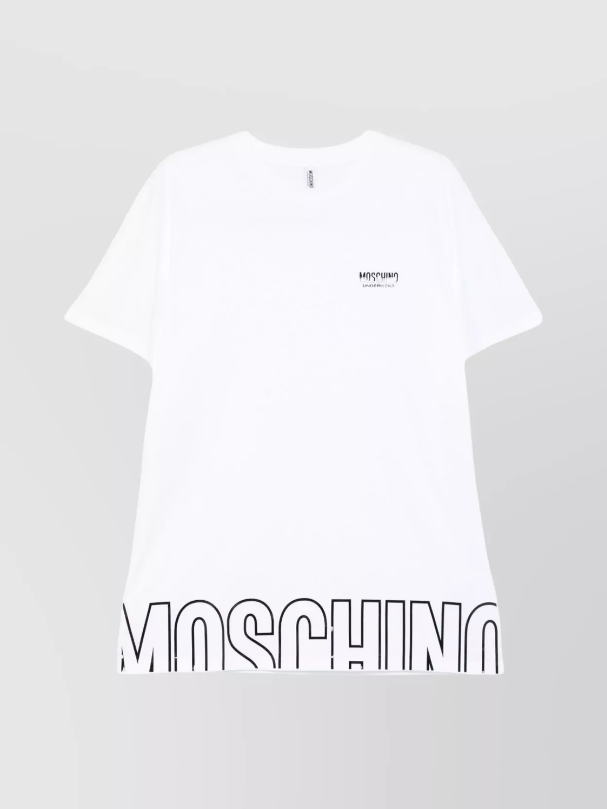 Moschino Crew Neck Short Sleeve Straight Hem T-shirt In White