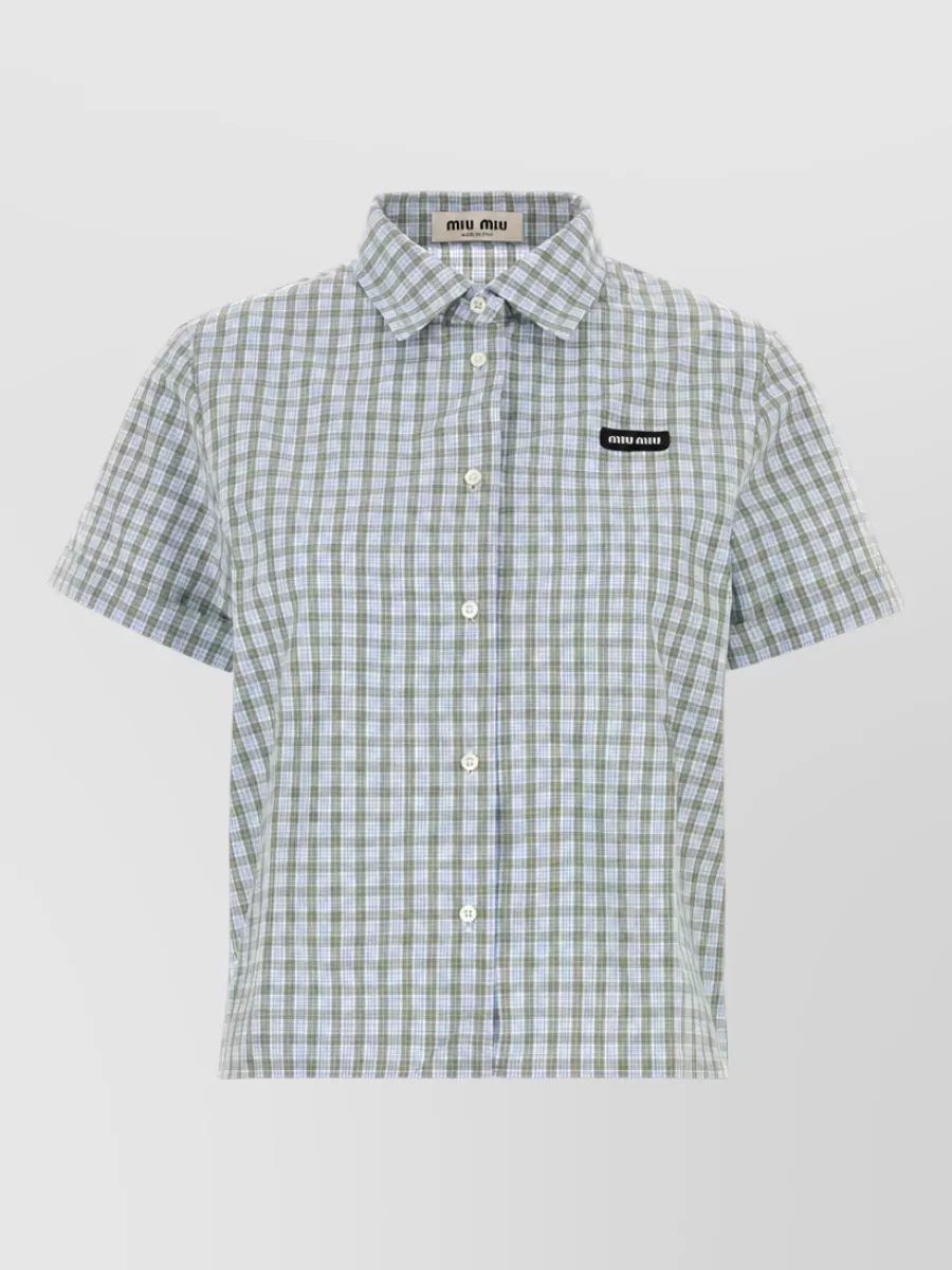 Miu Miu Embroidered poplin shirt
