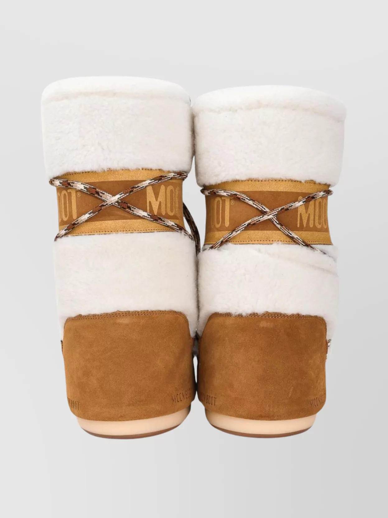 Moon Boot Logo Design Round Toe Wedge Heel Boots In Animal Print