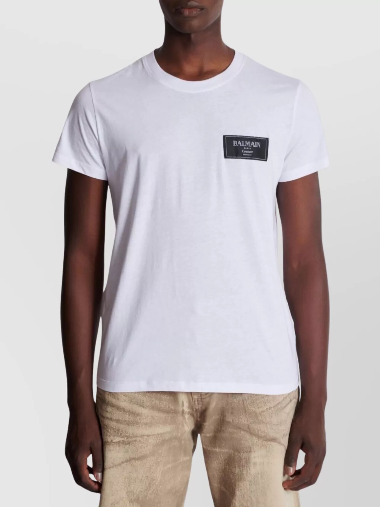Shop Balmain Slim Fit In White