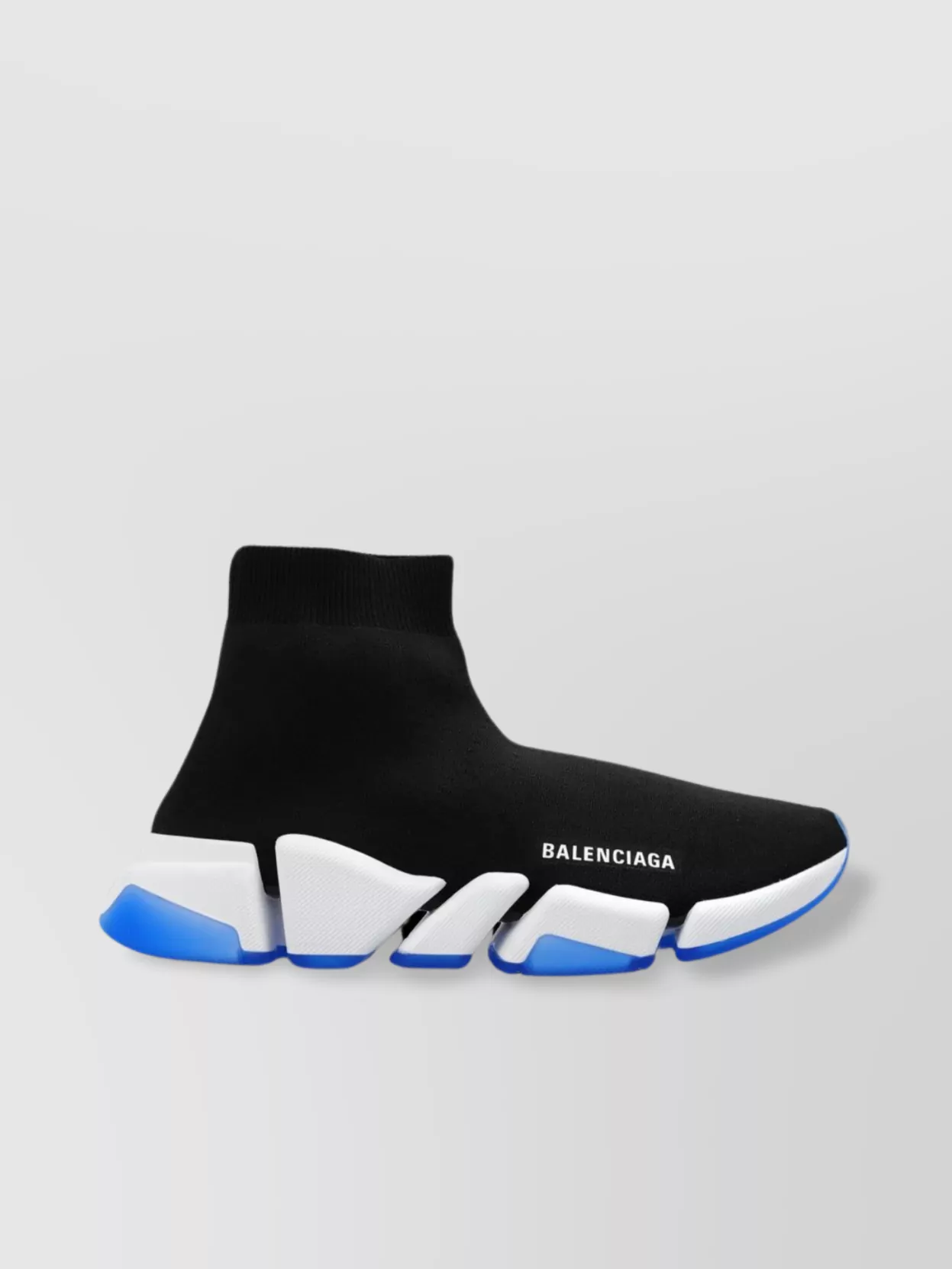 Shop Balenciaga Ribbed Cuff Sock-like Sneakers In Black