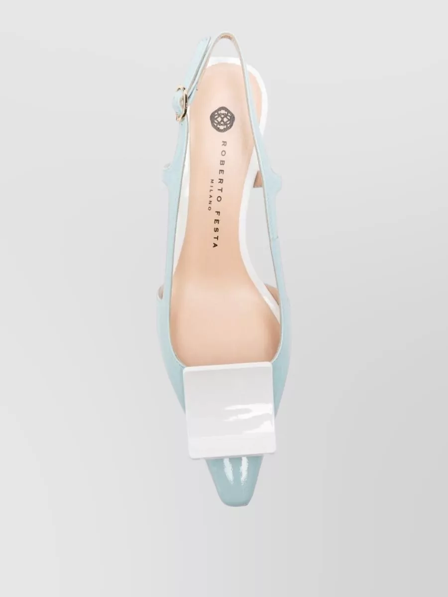 Roberto Festa Leather Square-Toe Slingback Pumps