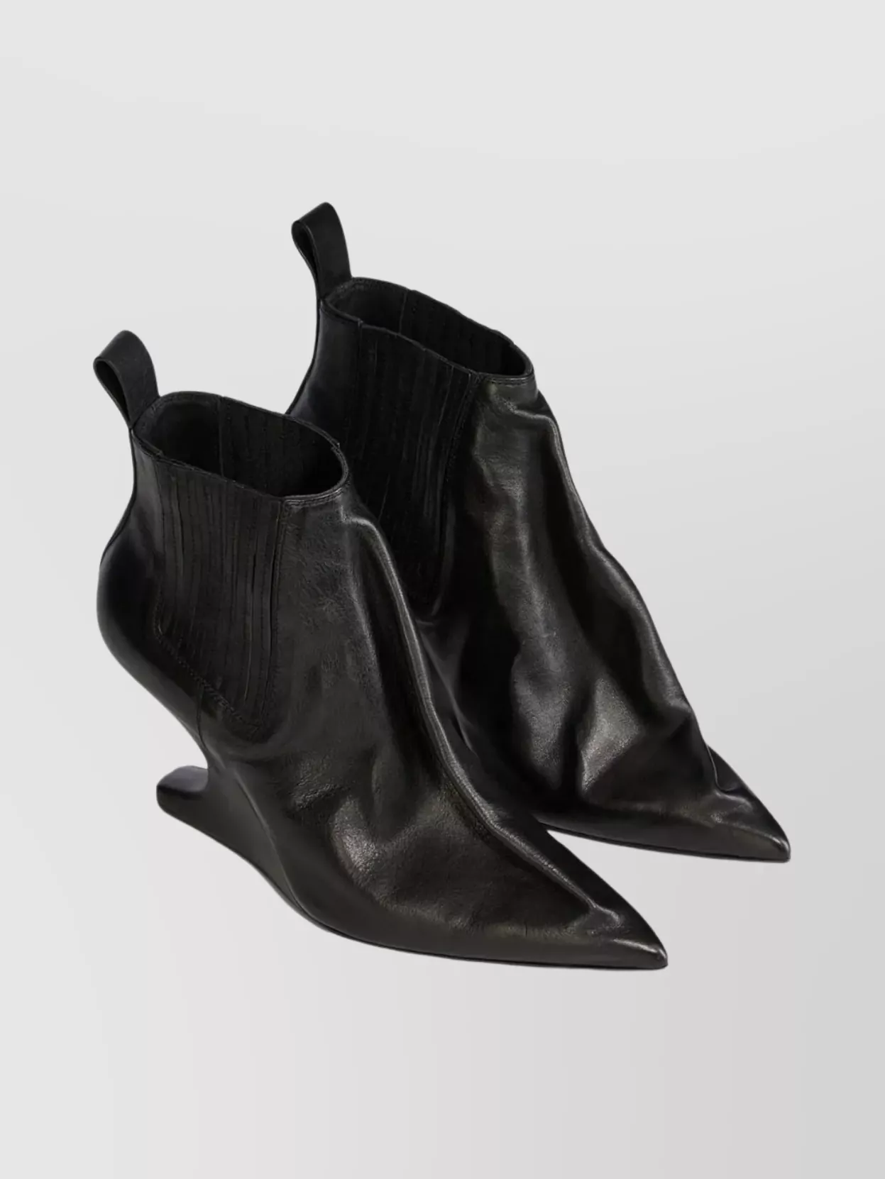 Rick Owens Sculpted Heel Ankle Boots With Elastic Panels