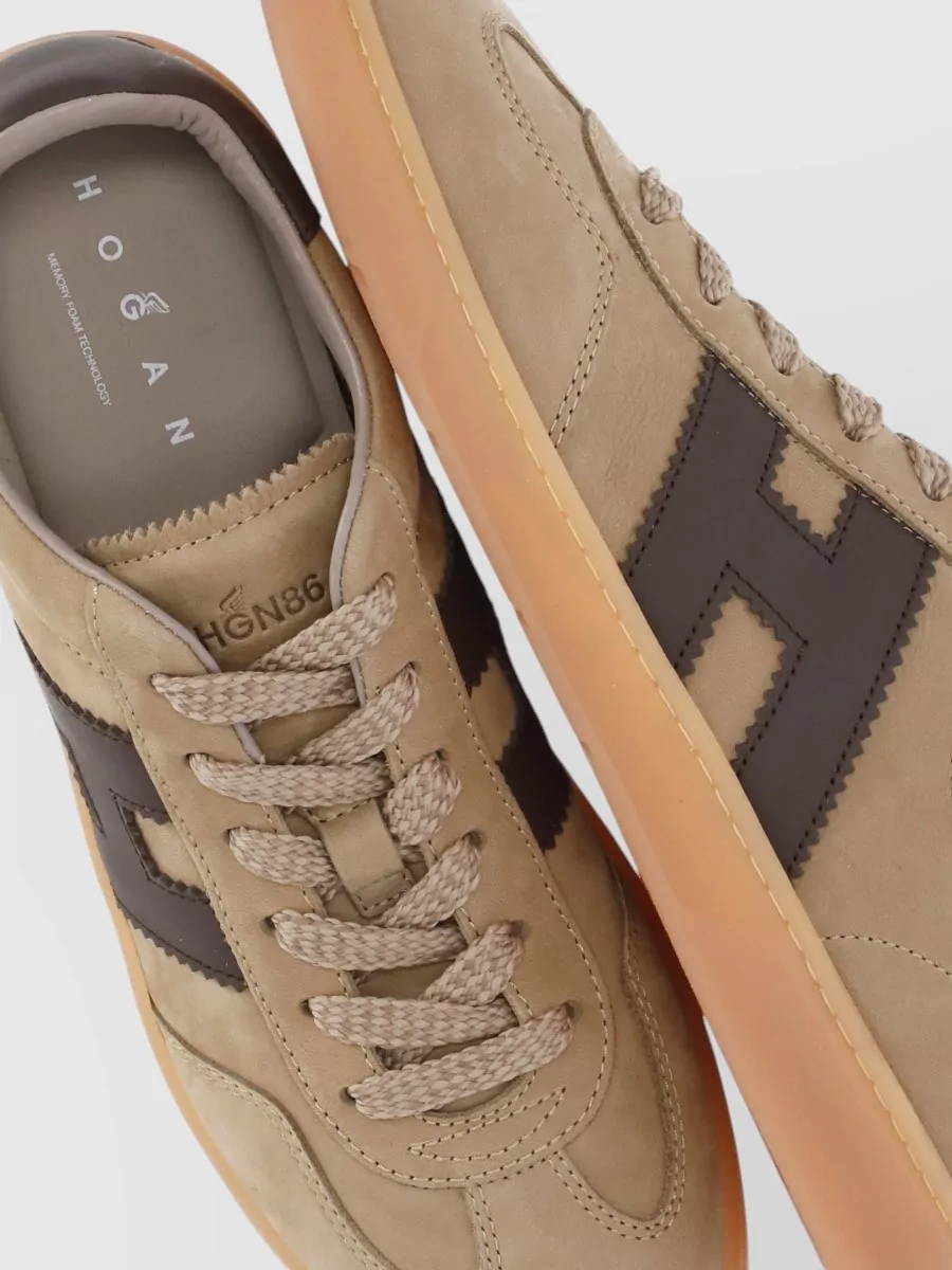 Hogan Leather Low-Top Lace-Up Sneakers