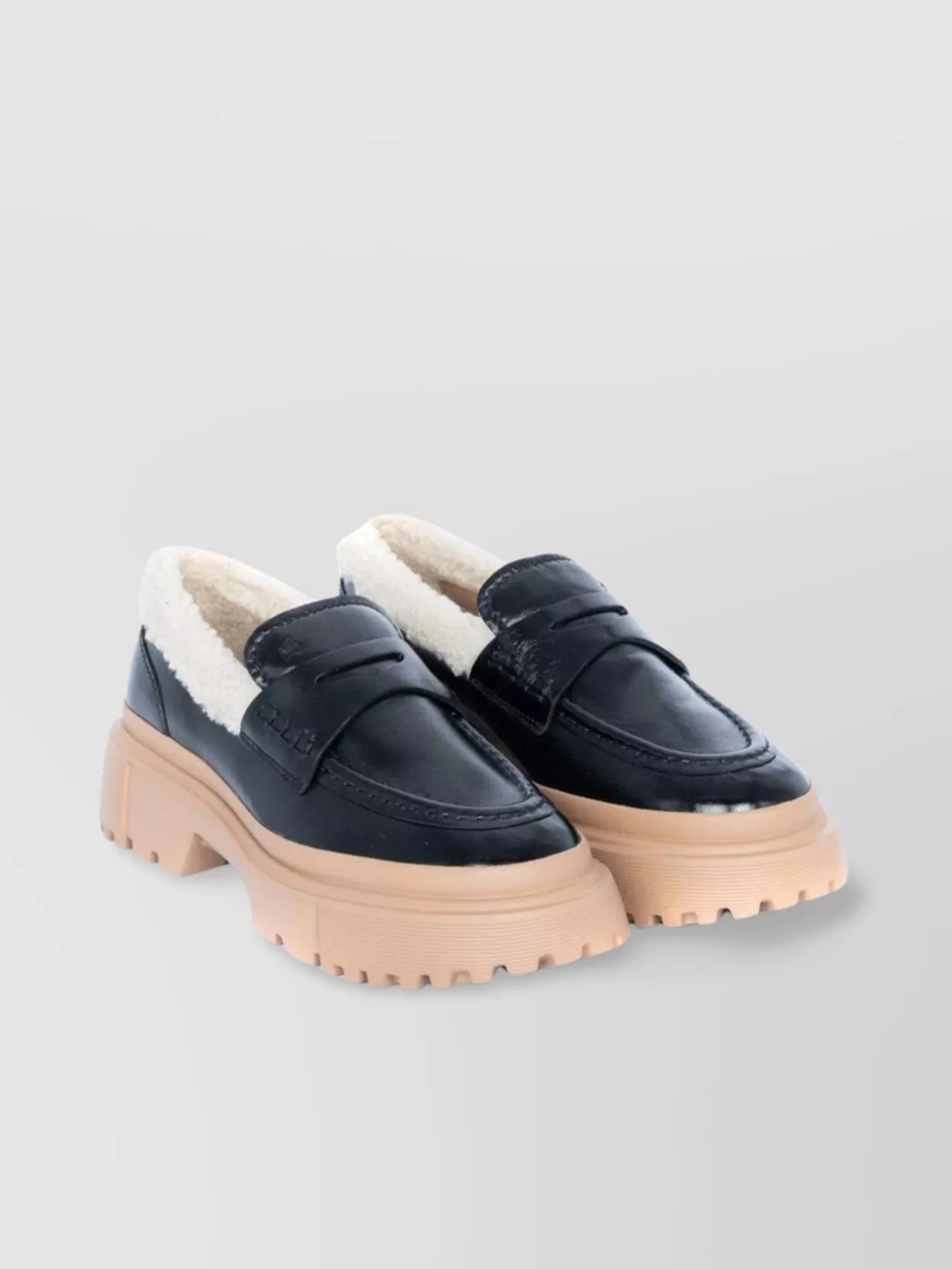 Hogan Loafers Chunky Sole Round Toe In Pink