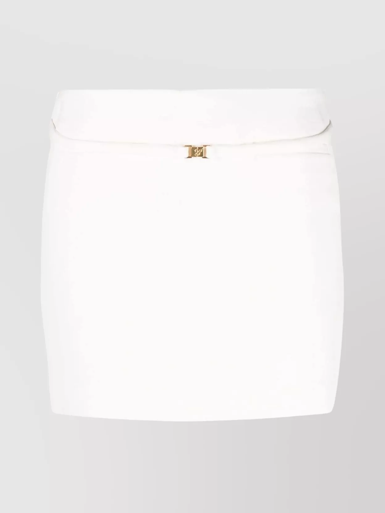 Shop Blumarine Waist Belted Skirt With Lace And Metallic Detailing In Cream