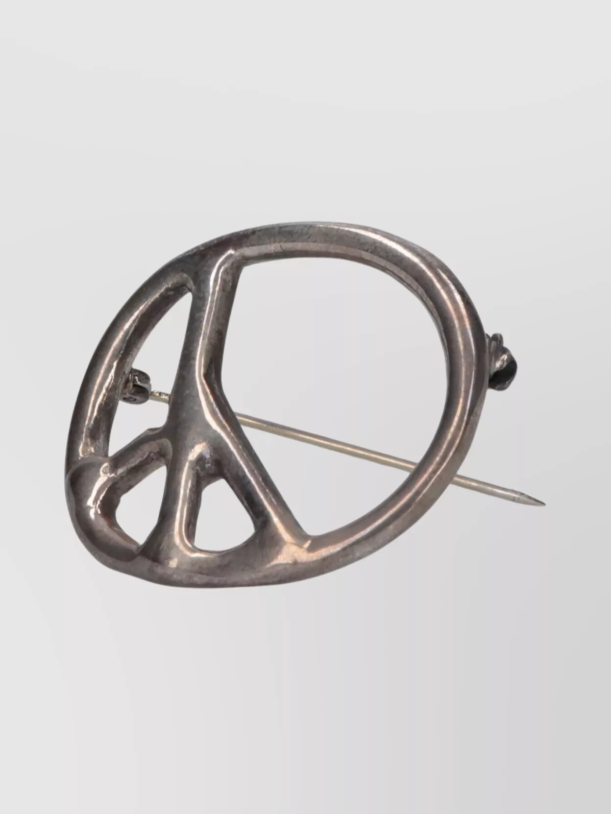 Needles Metallic Peace Symbol Brooch And Pin