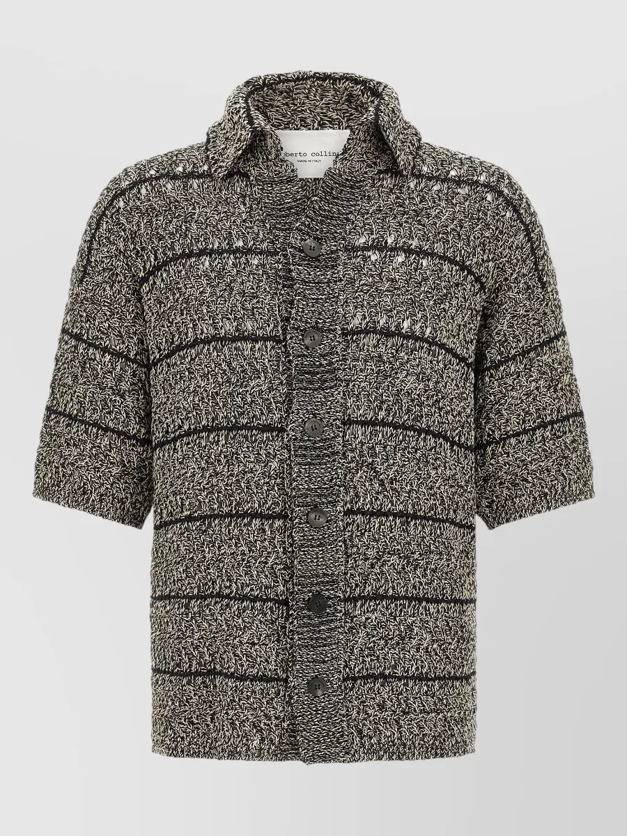 Roberto Collina mouliné mesh knit oversized shirt