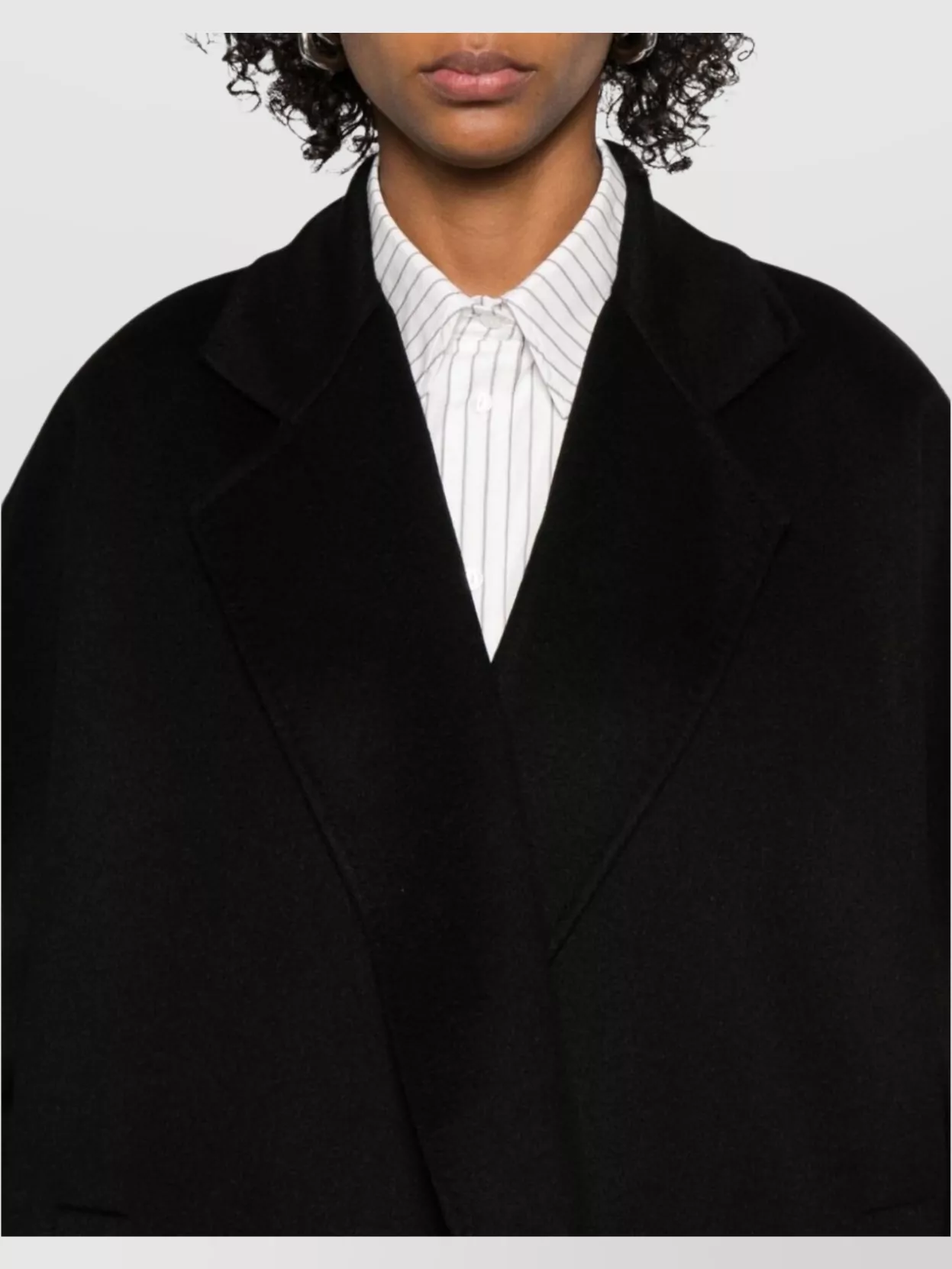 Shop Max Mara Wool Cape Sleeve Coat With Wide Lapels