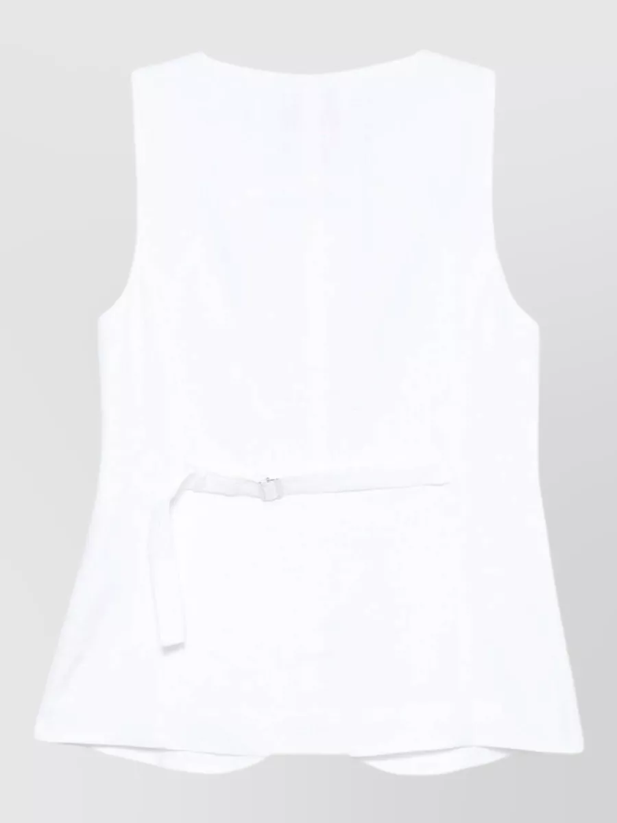 Semicouture Linen Sleeveless Vest