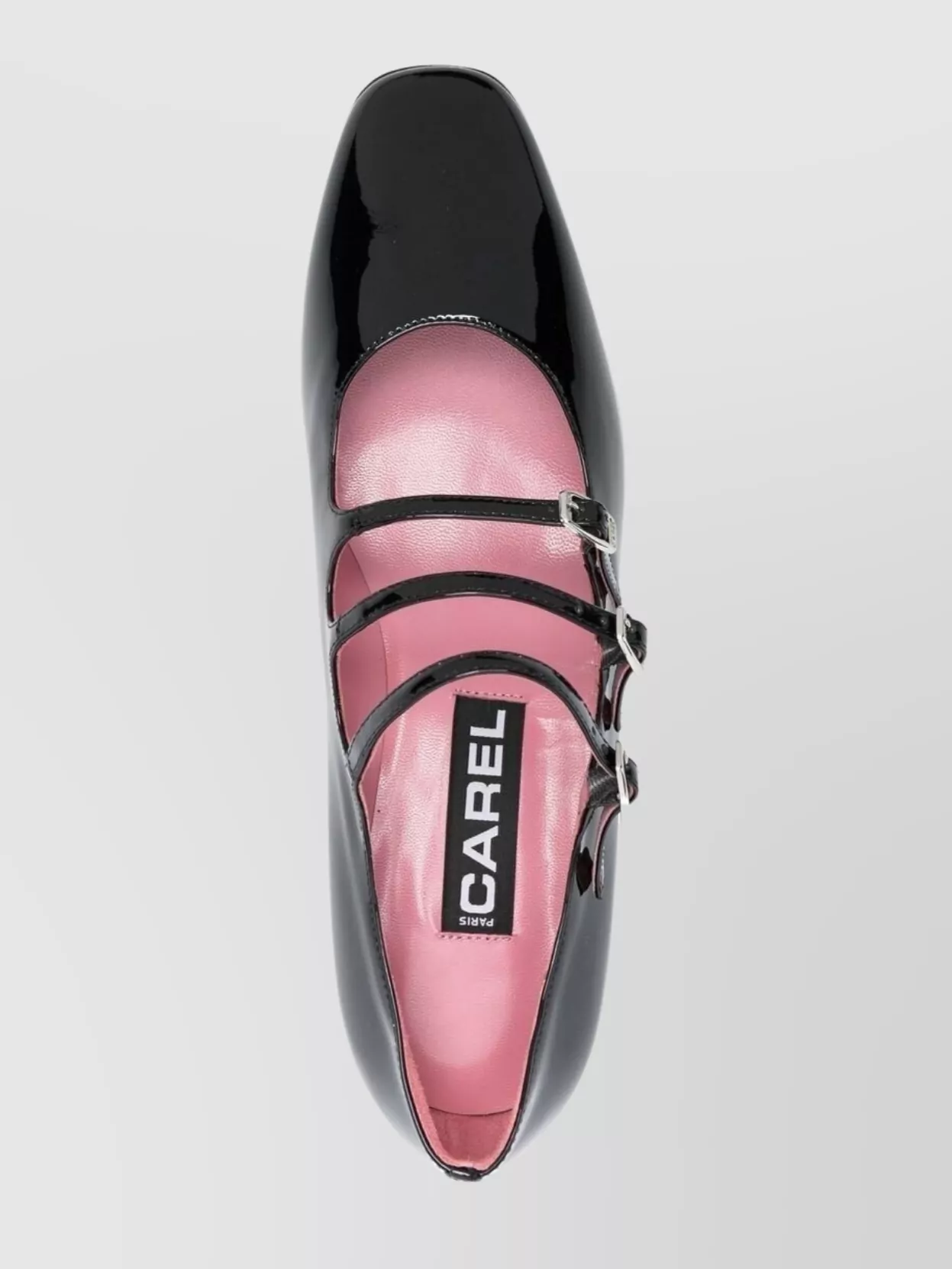 Shop Carel Paris Square Toe Patent Block Heel Pumps In Grey