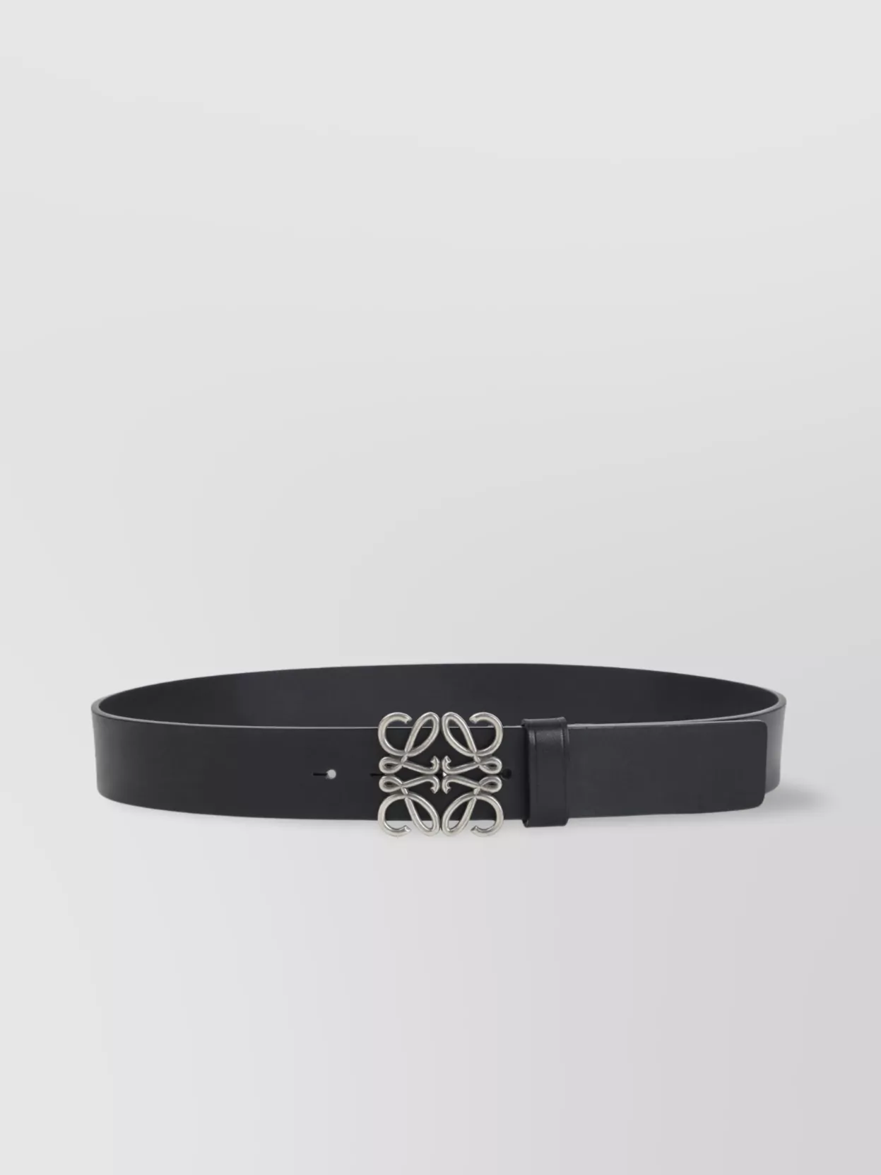 Loewe Chunky Anagram 4cm Adjustable Calf Skin Belt Loop In Black