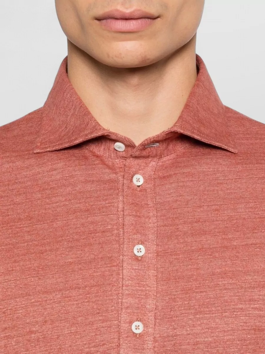 Brunello Cucinelli Polo Shirt Linen Cotton Short Sleeves