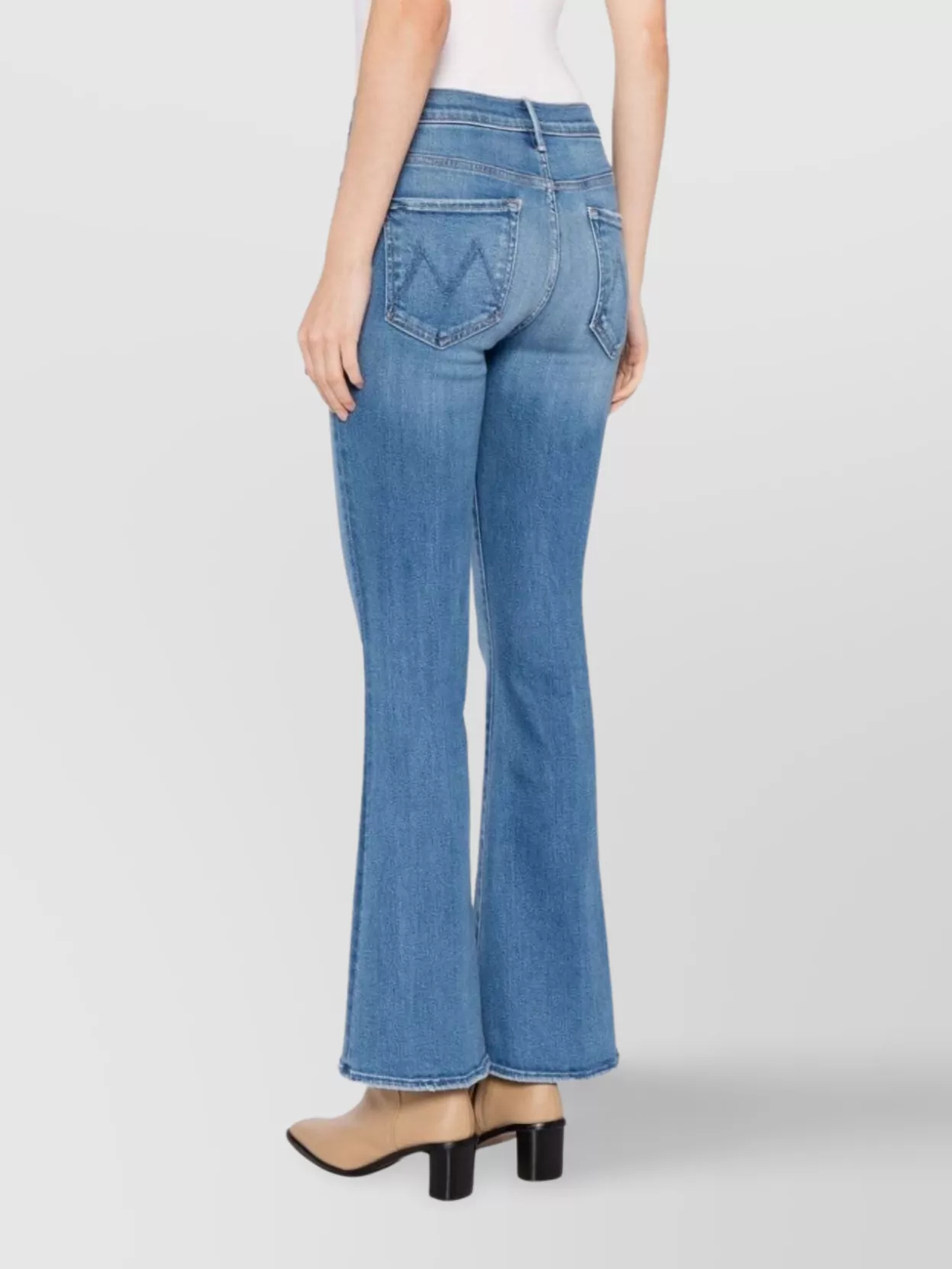 Mother Faded Wash Bootcut Denim Trousers