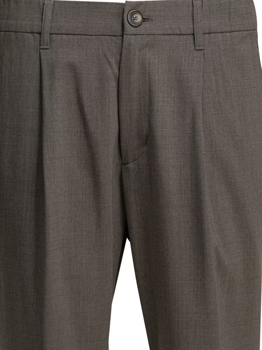 Herno Pleated Trousers Belt Loops Back Pocket