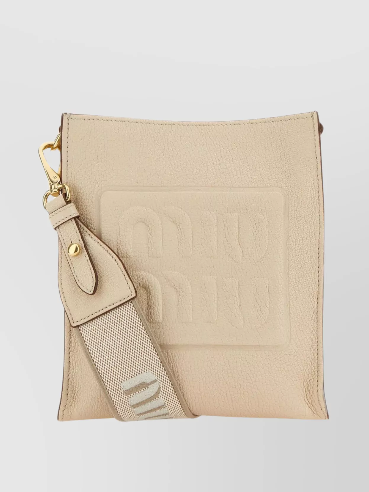 Shop Miu Miu Sand Leather Crossbody Bag