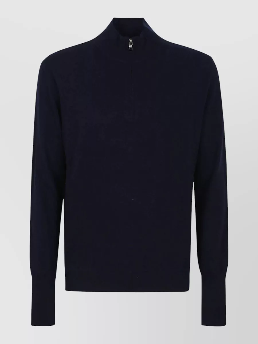 Ballantyne cashmere ribbed half zip sweater