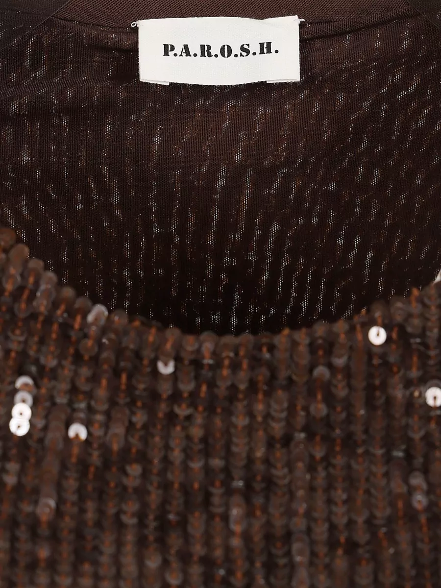 Parosh Sequin Sleeveless Top