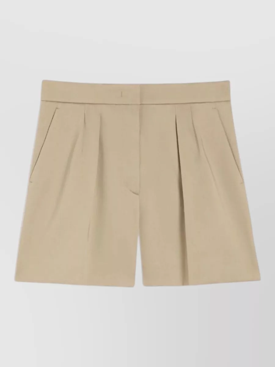 Max Mara Cotton Satin High-Rise Tailored Shorts