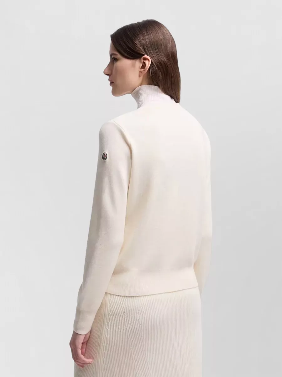 Moncler Wool Padded Zip-Up Cardigan