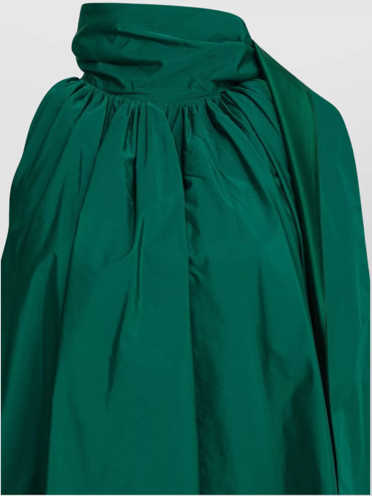 Max Mara Draped High Neckline Maxi Sleeveless Dress In Green