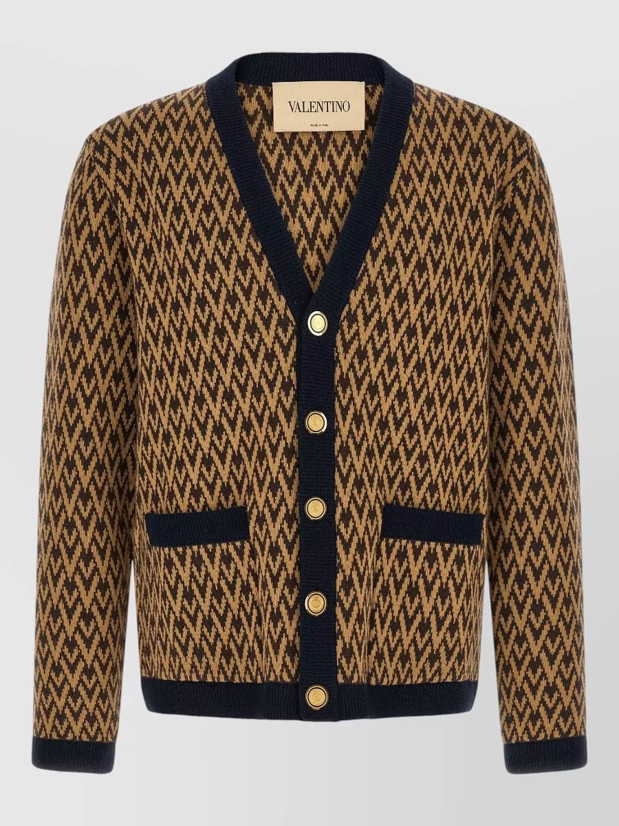 Valentino Garavani cashmere jacquard v-neck cardigan