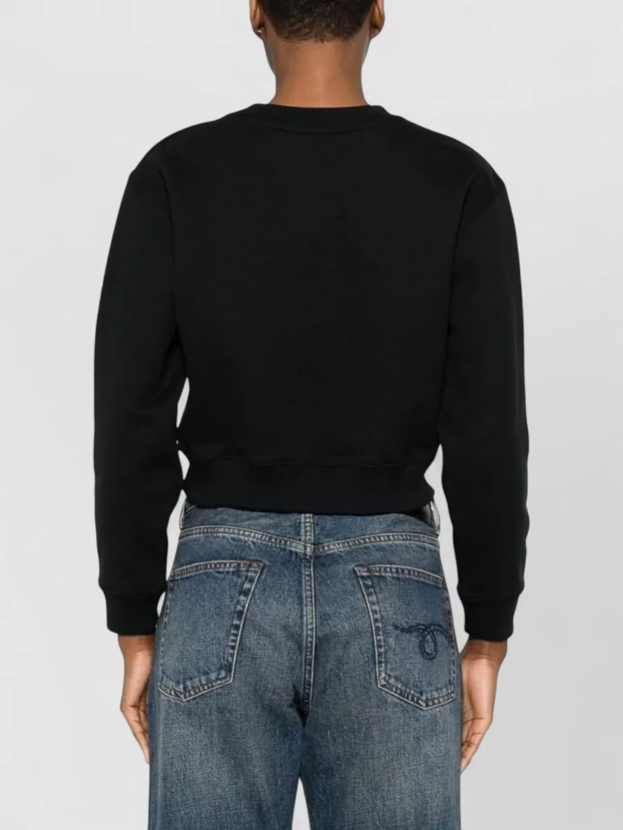 Maison Kitsuné Cropped Logo Cotton Sweatshirt