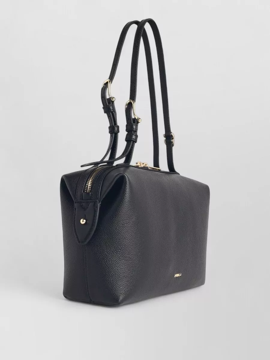 Furla Double Leather Shoulder Bag With Adjustable Strap