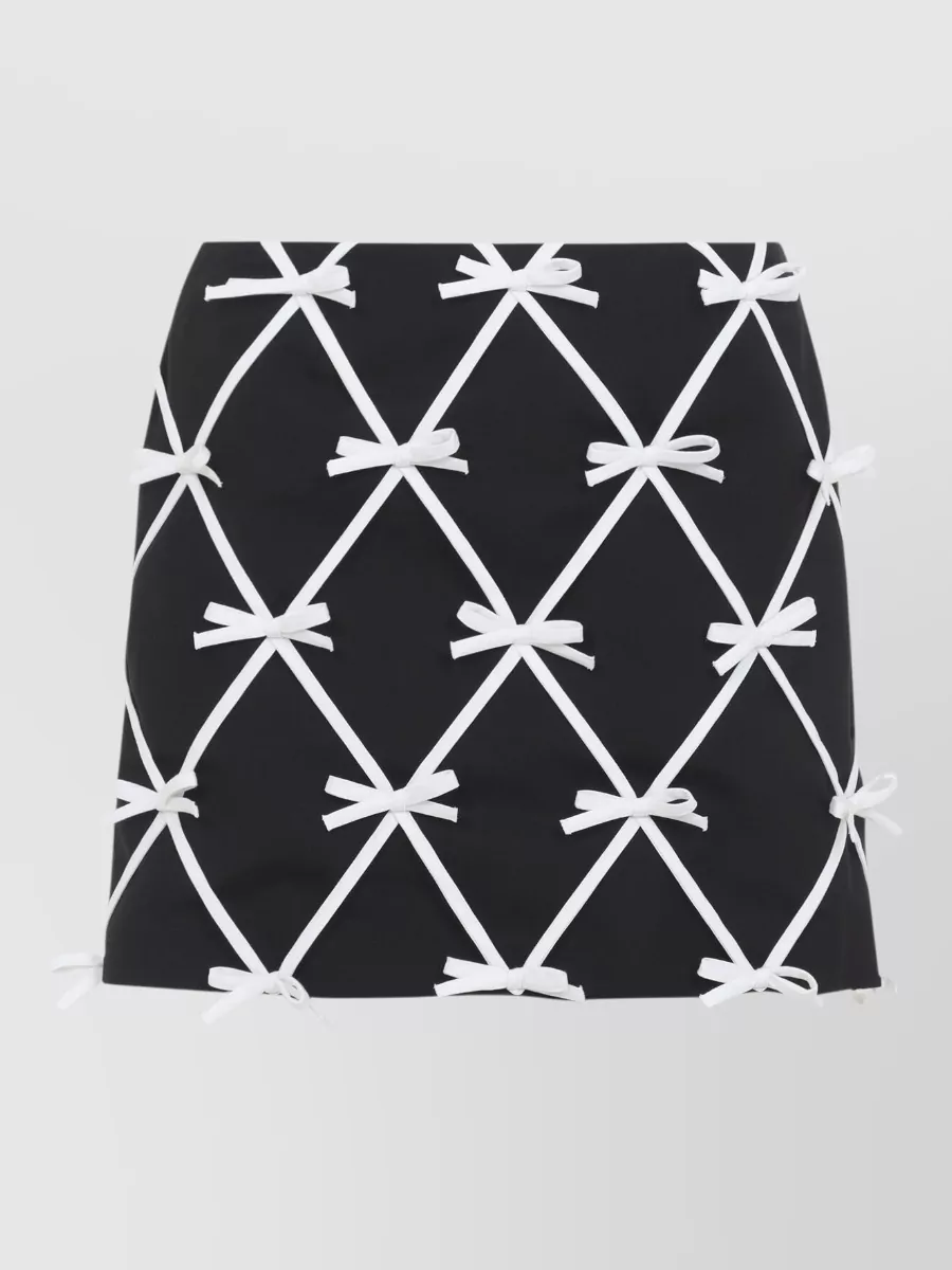 Moschino virgin wool bow-appliqué mini skirt