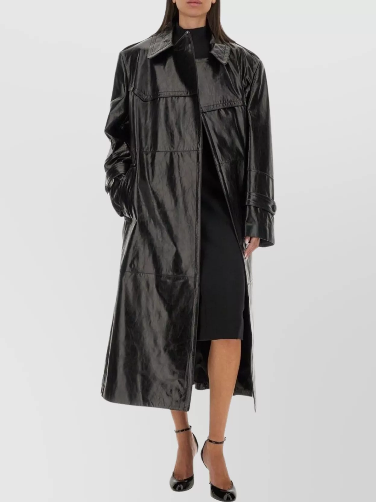 Sportmax Long Coat With Belt And Epaulettes In Brown
