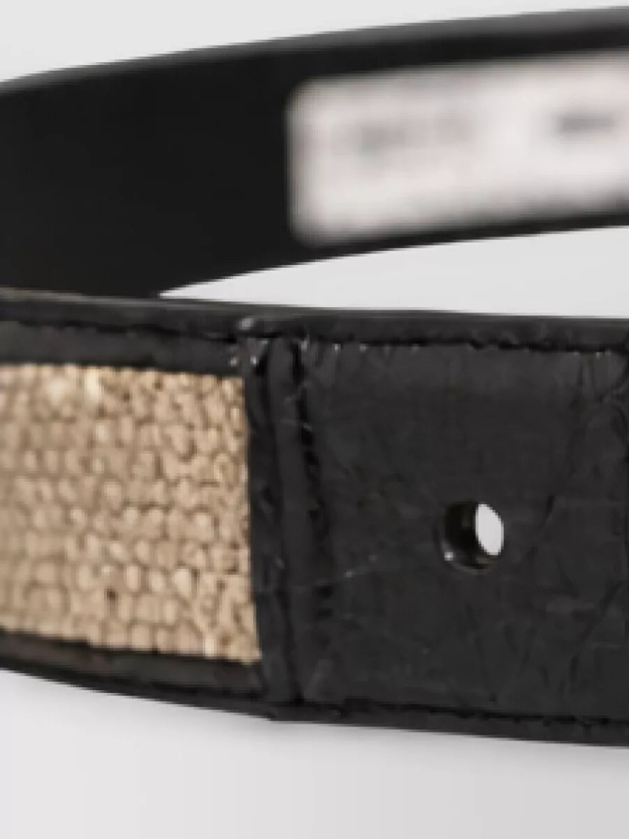 Dolce&Gabbana Linen Caiman Leather Woven Belt