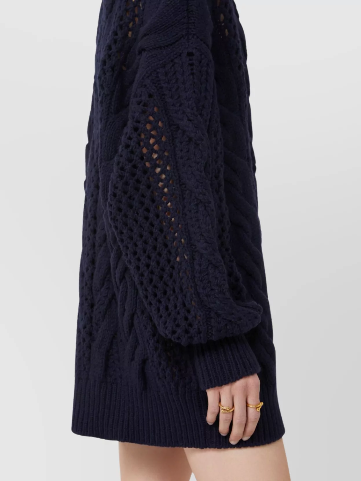 Sportmax Chunky Knit Sweater High Neck Design
