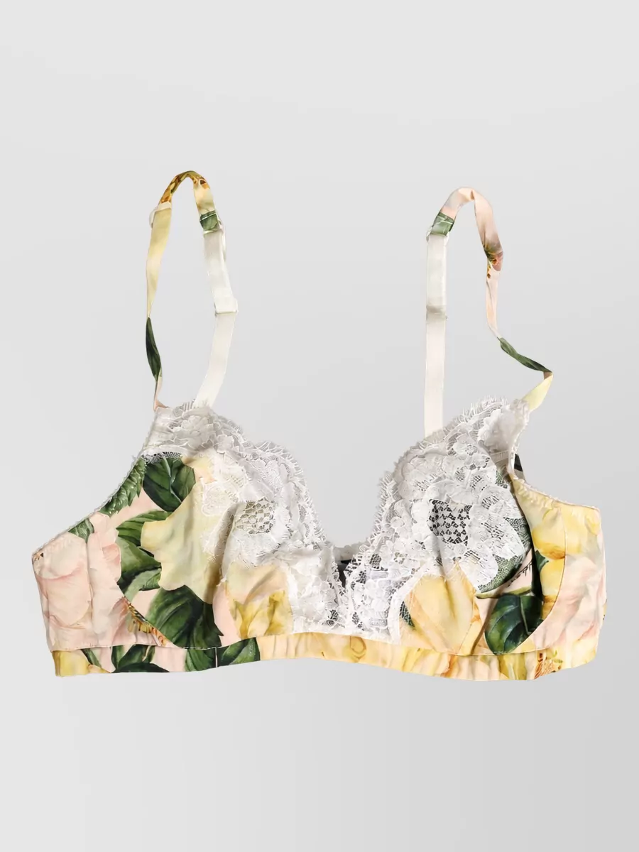 Dolce&Gabbana silk floral print soft cup bra