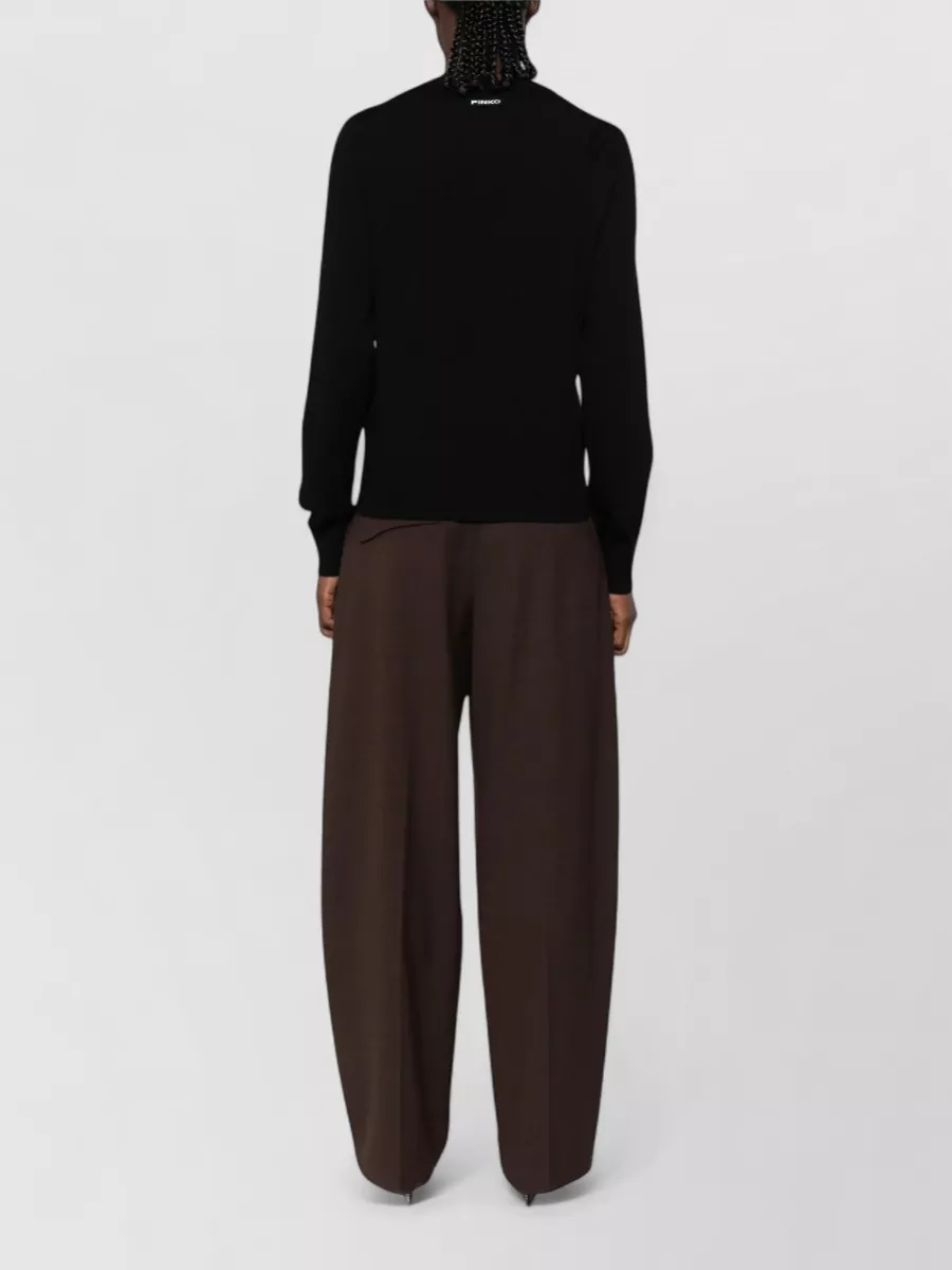Pinko Fine-Knit Wool Crew-Neck Sweatshirt