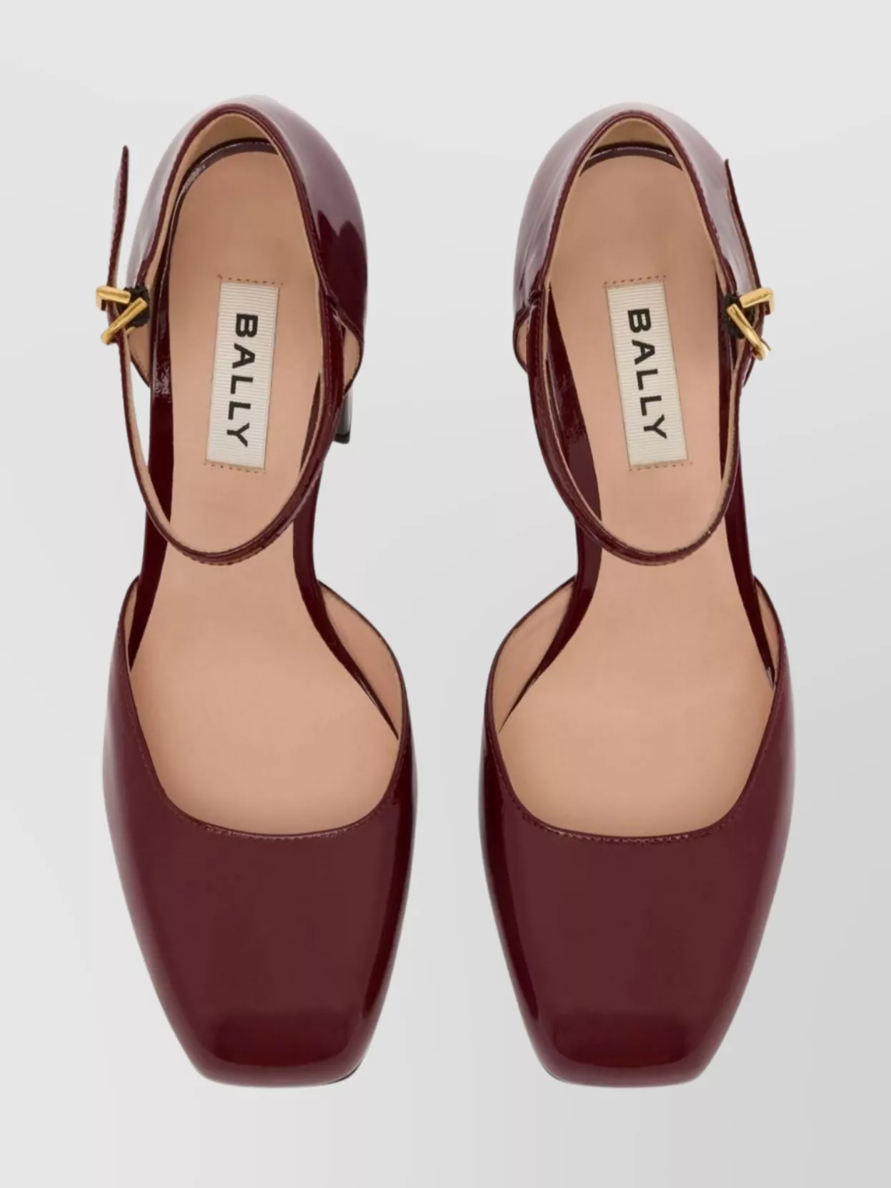 Bally Square Toe Block Heel Pumps With Gold Hardware