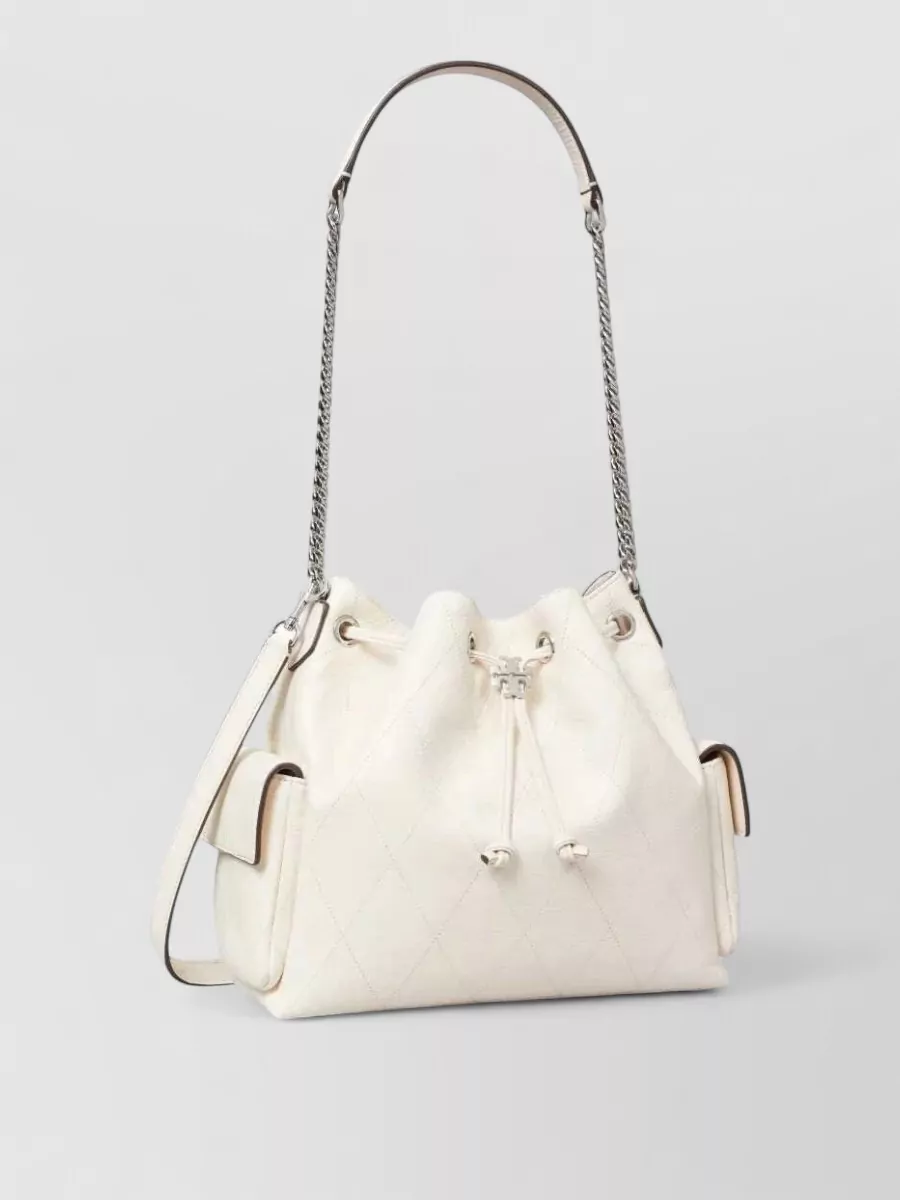 Tory Burch Charlie Quilted Leather Bucket Bag