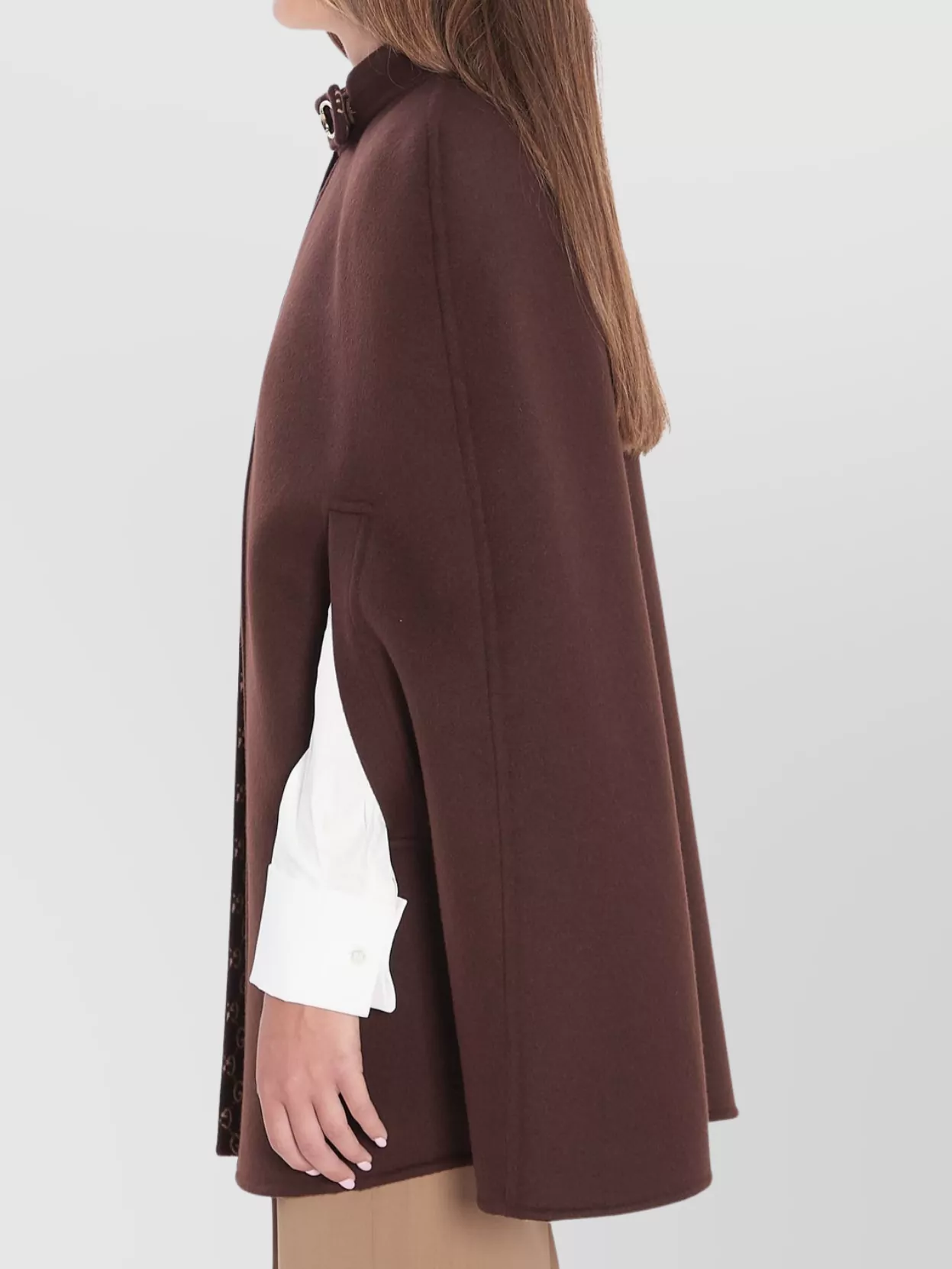 Gucci Wool Cape Horsebit Detail