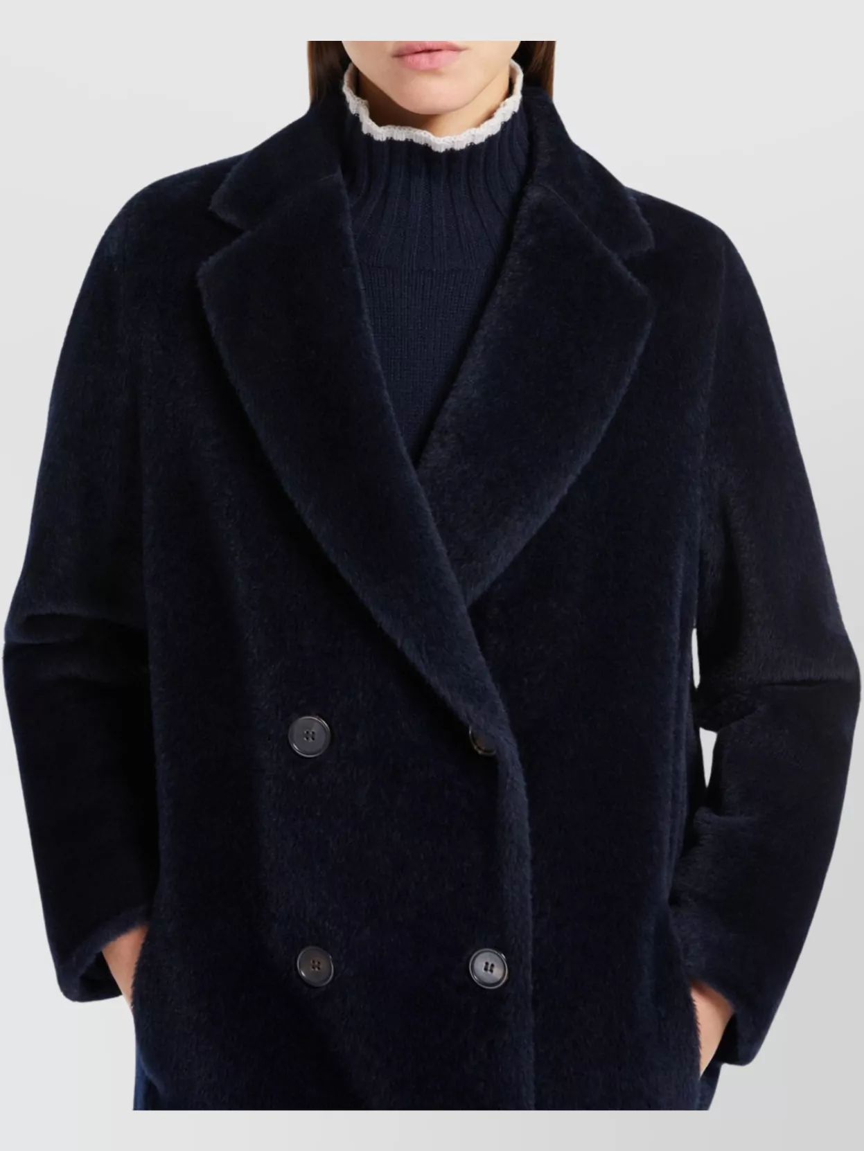 S Max Mara Midi Coat In Alpaca And Wool
