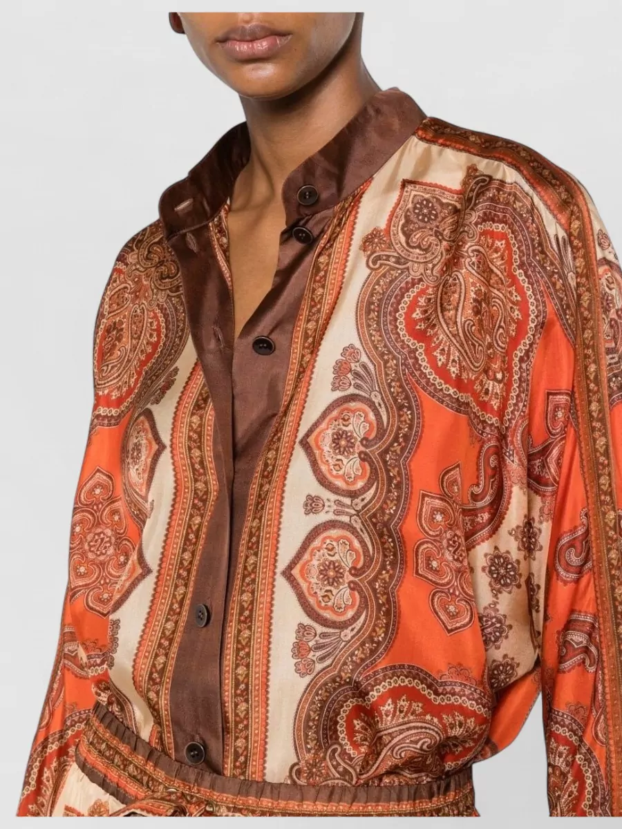 Zimmermann Silk Paisley-Print Long-Sleeve Shirt