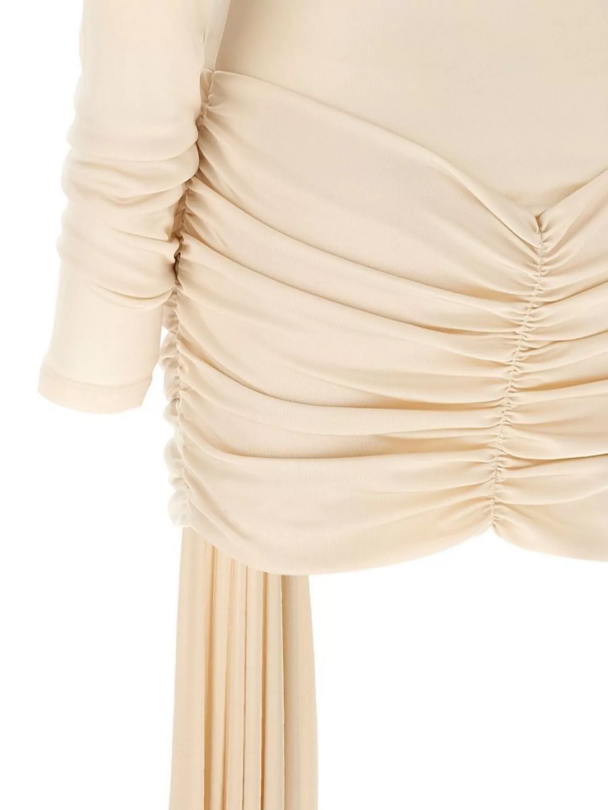 The Andamane Off-The-Shoulder Fitted Dress Draped Fabric