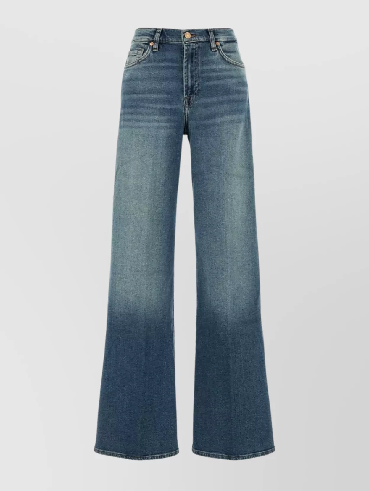 7 For All Mankind Stretch Denim Lotta Wide-leg Jeans In Blue