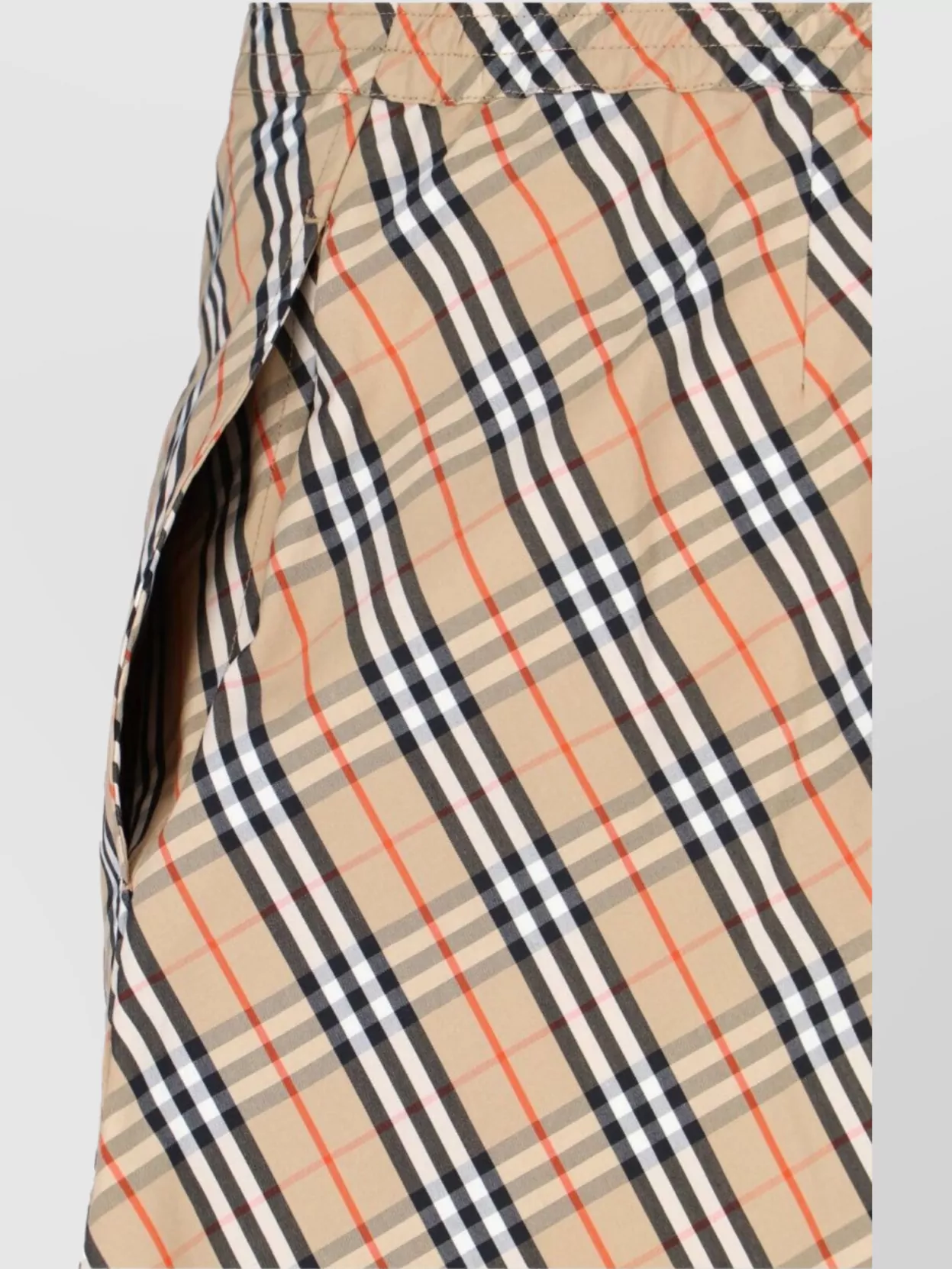 Burberry Straight Check Pattern Elastic Waist Shorts