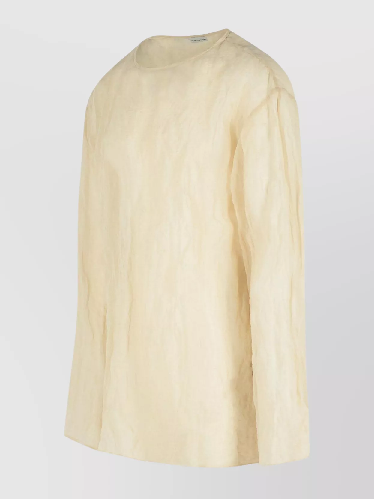 Dries Van Noten 'Hen' Textured Cotton T-Shirt With Long Sleeves