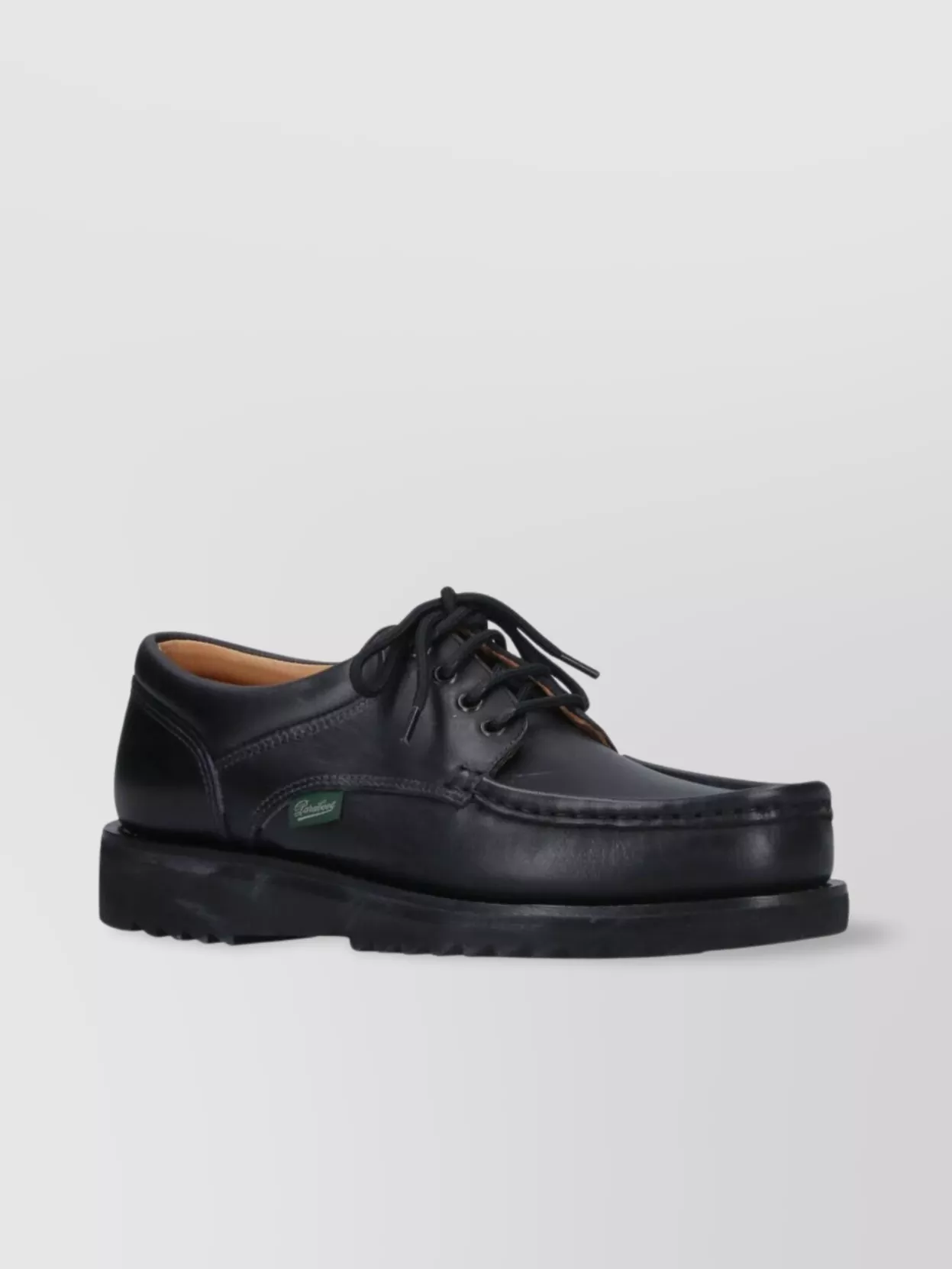Paraboot Round Toe Leather Brogues With Stitch Detailing